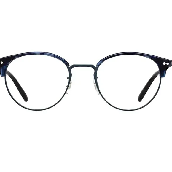 Oliver Peoples Pollack Eyeglasses Dark Blue Tortoise Round Frame OV 5358 - Picture 2 of 7